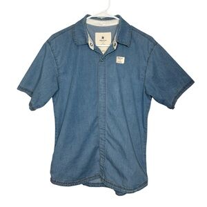 Ripton & Co. Unisex Blue Short Sleeve Snap Button Shirt Small